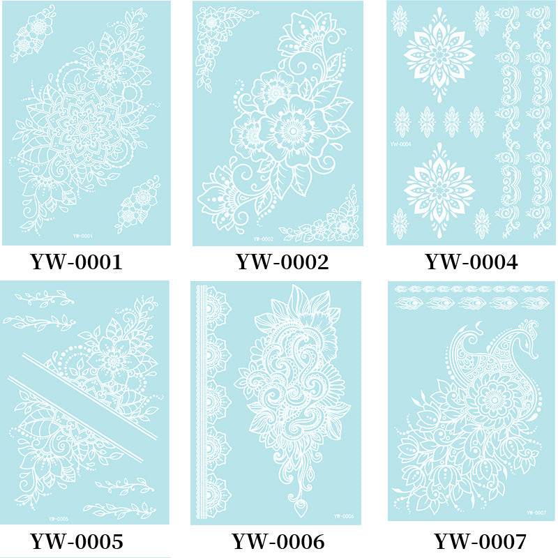 Glow In The Dark Henna Tattoo Stickers  Intricate Lace Hand & Arm Designs For Halloween Christmas Parties  Light Up Your Party