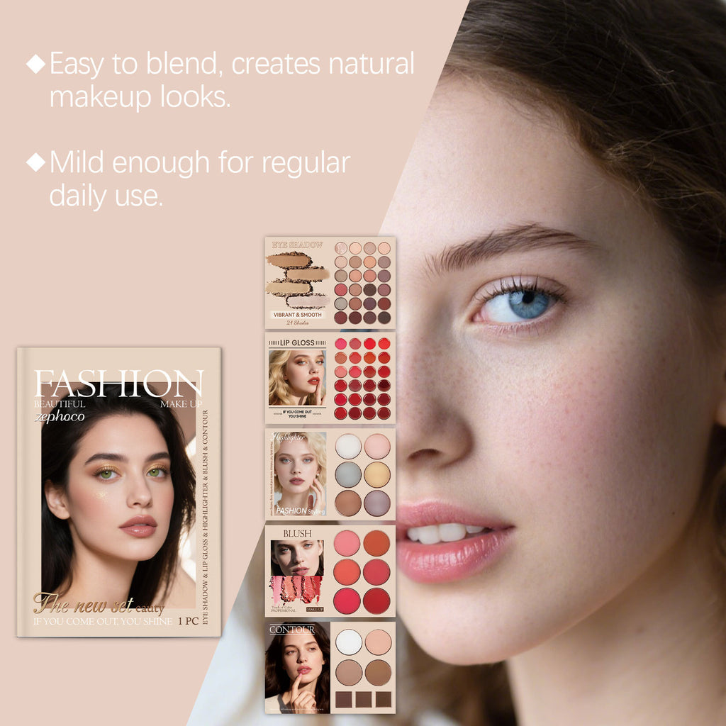 Stylish Makeup Set With Natural Vibrant Colors For The Face