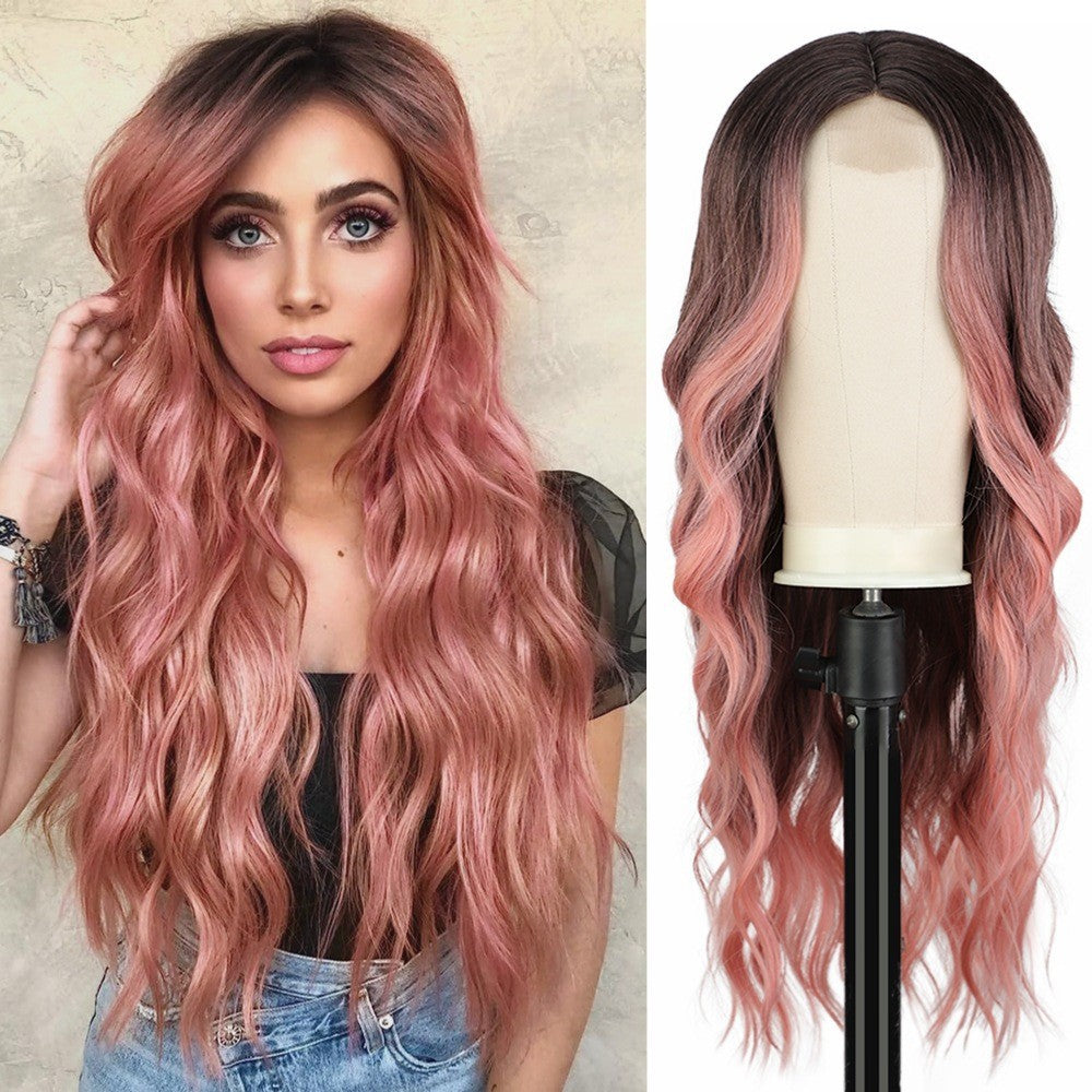 European And American Front Lace Wig Medium Large Wavelength Curly Hair