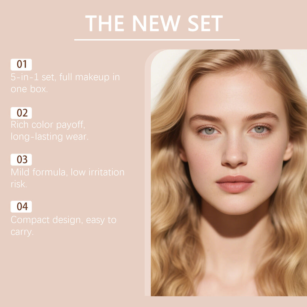 Stylish Makeup Set With Natural Vibrant Colors For The Face