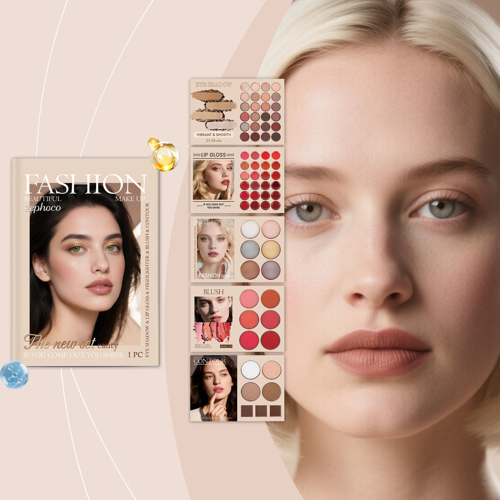 Stylish Makeup Set With Natural Vibrant Colors For The Face